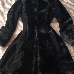 Elegant Black Faux Fur Coat